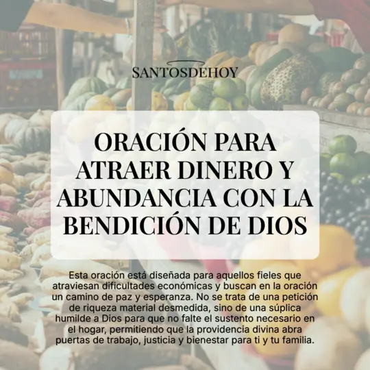 Imágen de Oración para atraer dinero y abundancia con la bendición de Dios