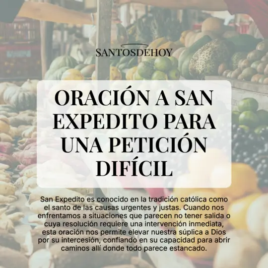 Imágen de Oración a San Expedito para una petición difícil