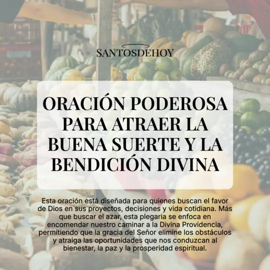 Imágen de Oración poderosa para atraer la buena suerte y la bendición divina