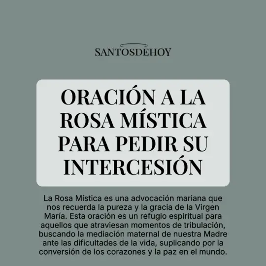 Imágen de Oración a la Rosa Mística para pedir su intercesión