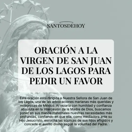 Imágen de Oración a la Virgen de San Juan de los Lagos para pedir un favor