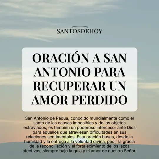 Imágen de Oración a San Antonio para recuperar un amor perdido