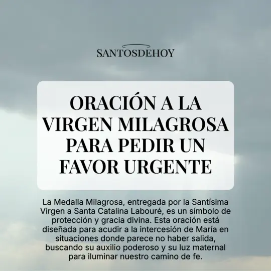 Imágen de Oración a la Virgen Milagrosa para pedir un favor urgente