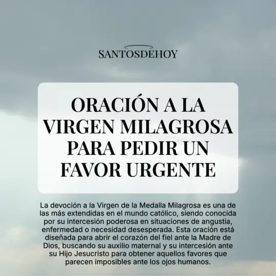 Imágen de Oración a la Virgen Milagrosa para pedir un favor urgente