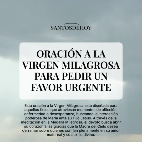 Imágen de Oración a la Virgen Milagrosa para pedir un favor urgente